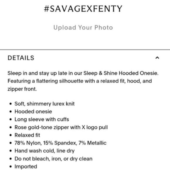 SAVAGE X FENTY Sleep & Shine Hooded Onesie in Military Olive Green, sz Medium - Picture 14 of 14